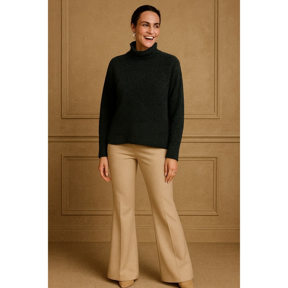 Madewell Roll Neck Pullover Sweater Black SZ XS Chic‎ Career Classic